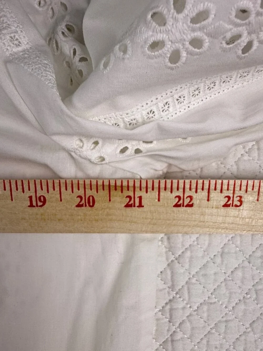ZARA White Eyelet Ruffled Long Sleeve Blouse Size XL Cottagecore Boho